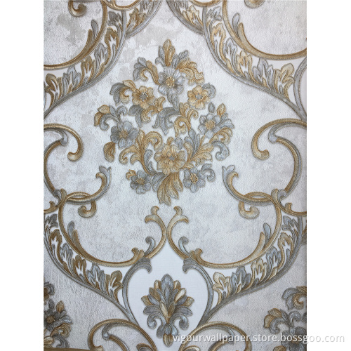 European Style Luxury Damask PVC wallpaper For Home